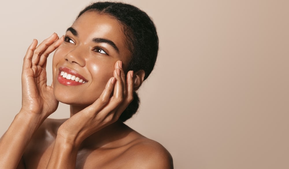 Woman with glowy skin after a refresher peel in Grapevine, TX